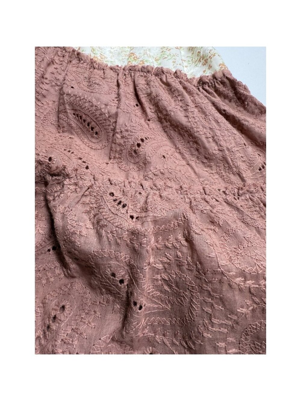 POL UWT545A Floral Eyelet Lace Babydoll Cami Top Mauve L NWOT - Picture 6 of 8